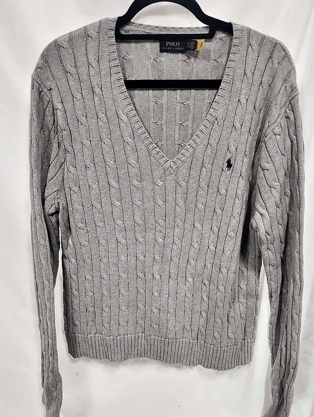 Polo Ralph Lauren Cable-Knit Cotton V-Neck Sweater Men's Cotton Cable Knit